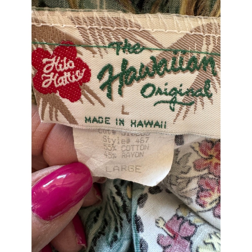 Hilo Hattie Hawaiian Original Muumuu Dress Large Land of Aloha Map Print Green - Picture 7 of 8